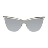 Saint Laurent Metal 99mm Cat Eye Sunglasses In White