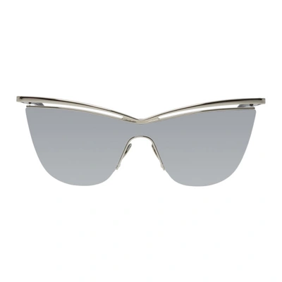 Saint Laurent Metal 99mm Cat Eye Sunglasses In White