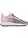 Prada Pink Shaded Intarsia Fabric Sneakers In White