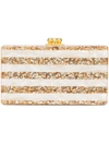 Edie Parker Jean Confetti-striped Box Clutch Bag, Gold/silver In White Gold