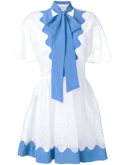 Valentino White Women's Cotton Eyelet Dress