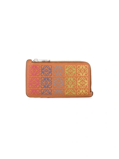 Loewe Multicolor Women's Multicolor Embossed Logo Wallet In Brown