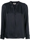 Zadig & Voltaire Tink Draped Satin Blouse In Black