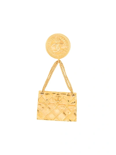Pre-owned Chanel Gold Tone Handbag Brooch