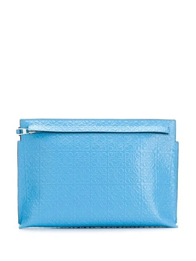 Loewe Clutch 'pouch Repeat' With Logo Sky Blue