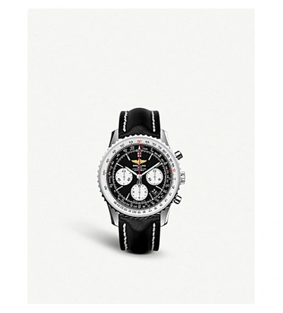 Breitling Ab0121211b1x1 Navitimer 01 Stainless-steel And Leather Strap Automatic Watch In Not Applicable