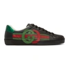 Gucci Black Interlocking G New Ace Sneakers In Grey