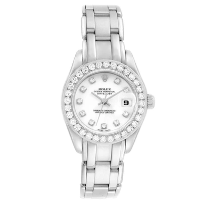 Rolex Pearlmaster 29mm White Gold Diamond Ladies Watch 80299 In Not Applicable