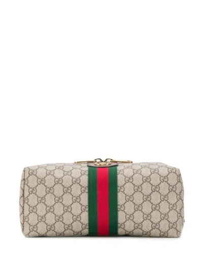 Gucci Neutral Women's Ophidia Monogram Gg Toiletry Case In Brown