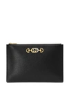 Gucci Zumi Grainy Leather Pouch In Black