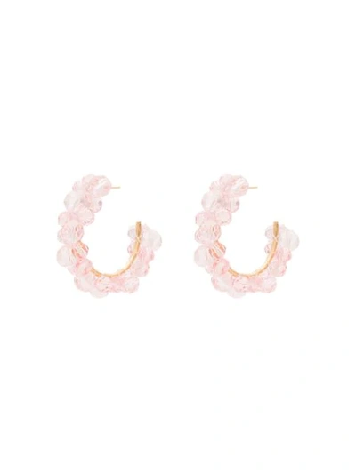 Simone Rocha Crystal Embellished Hoop Earring In Pink
