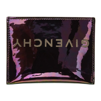 Givenchy Multicolor Men's Upside Down Iridescent Card Holder In Purple