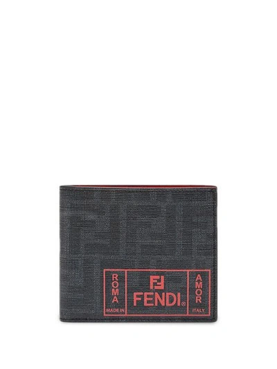 Fendi Monogramme Logo Wallet In Grey