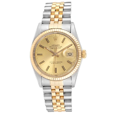 Rolex Datejust 36 Steel 18k Yellow Gold Mens Watch 16013 In Not Applicable