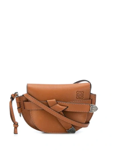Loewe Gate Mini Western Shoulder Bag In Brown