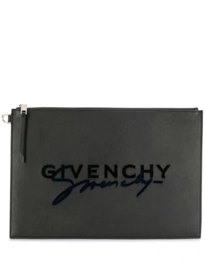 Givenchy Signature Logo Clutch In Black