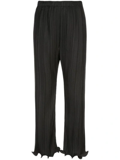 Givenchy Pleated Ruffle-hem Trousers In Black