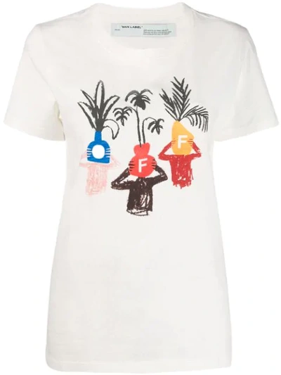 Off-white White Women's 'de Graft Potheads' T-shirt