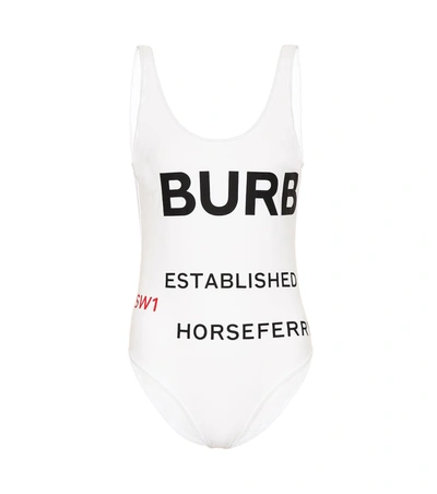 Burberry White Women's Horseferry Print Swimsuit