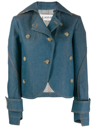 Lanvin Button-embellished Denim Jacket In Grey