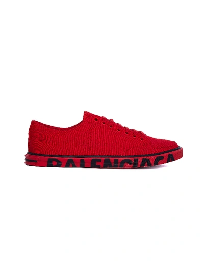 Balenciaga Red Cotton Match Sneakers
