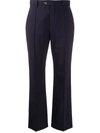 Chloé Blue Women's Navy Cropped Tailored Trousers