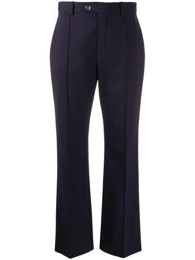 Chloé Blue Women's Navy Cropped Tailored Trousers