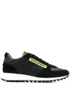 Dsquared2 Black And Green Leather And Technical Fabric Sneakers
