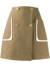 Fendi Neutral Women's Buttoned Double-breasted Skirt In Neutrals