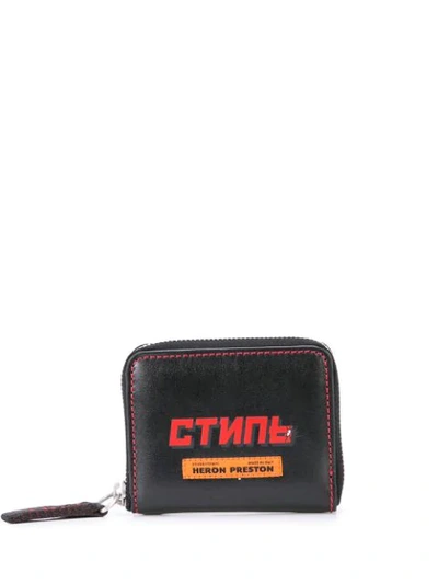 Heron Preston Black Women's Square Logo Print Wallet