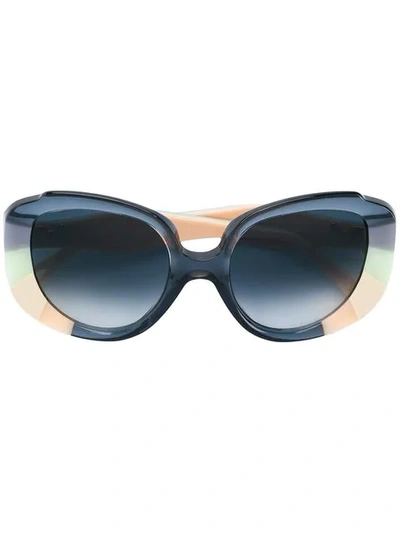 Chloé Multicolor Women's Venus Colour Block Cat Eye Sunglasses In 418 Blue