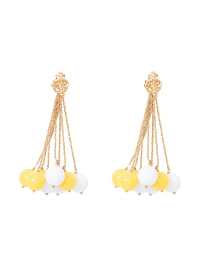 Lhd Yellow Women's  X Aurelie Bidermann Yellow And White Palazzo Earrings In Not Applicable