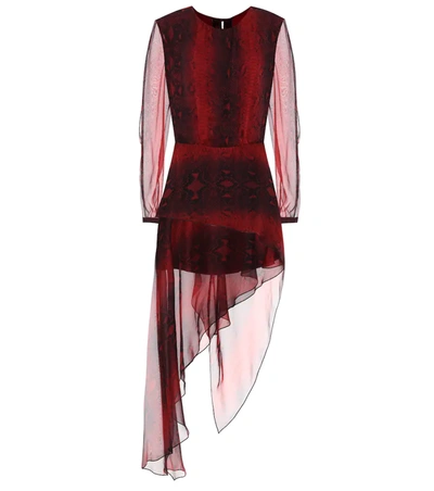 Amiri Red Women's Printed Python Asymmetrical Dress