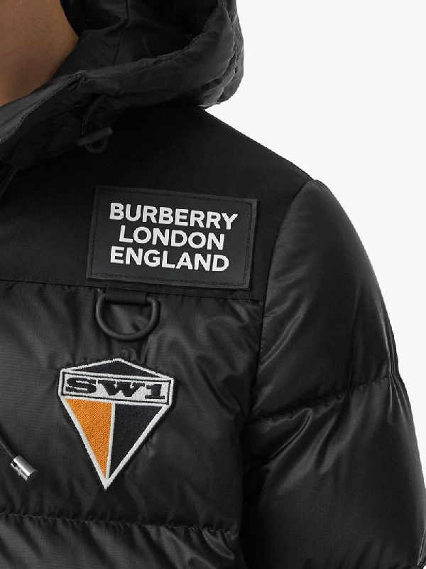 black burberry puffer coat