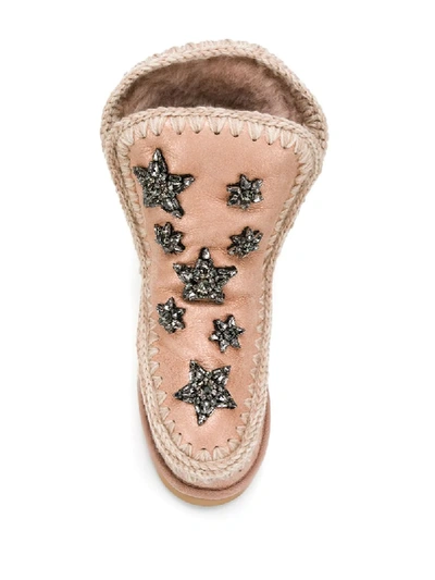 Mou Knitted Detail Boots In Durobe