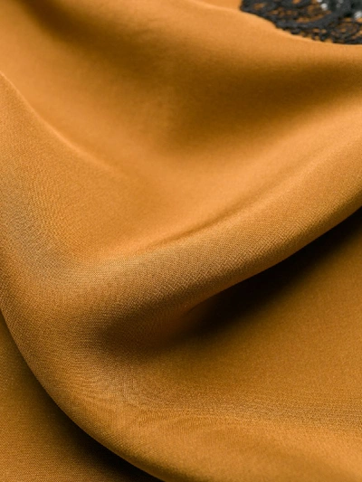 Gold Hawk Lace Trim Slip Top In Brown