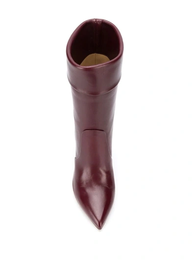 Francesco Russo Pointed Toe Boots In Merlot