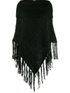 Twinset Frayed Edge Jumper In Black