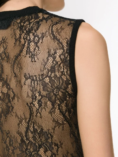 Andrea Bogosian Lace Knit Blouse In Black