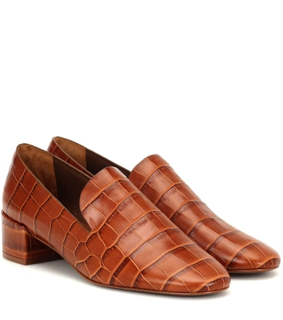 Mercedes Castillo Tillie Leather Loafer Pumps In Brown