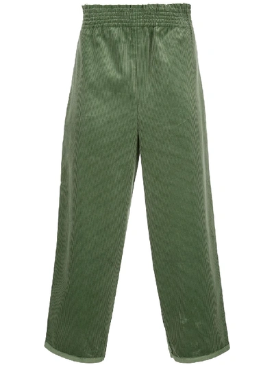 Camiel Fortgens Cropped Wide-leg Trousers In Green