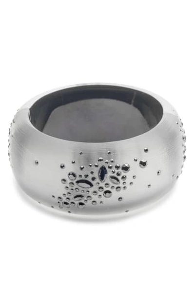 Alexis Bittar Noir Dust Large Hinge Bracelet, Gray In Grey