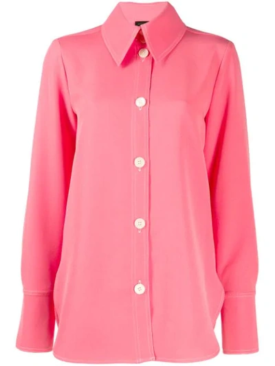 Stine Goya James Contrast-stitched Crpee Shirt In Pink