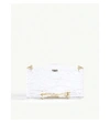 L'afshar Ida Medium Croc-embossed Acrylic Clutch Bag In Irridescent+white