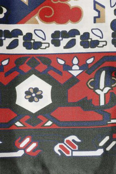 Acne Studios Tasseled Printed Silk-twill Scarf In Multicolor
