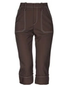 Chloé Cropped Woven Tapered Pants In Dark Brown