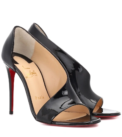 Christian Louboutin Phoebe 100 Patent Leather Sandals In Black