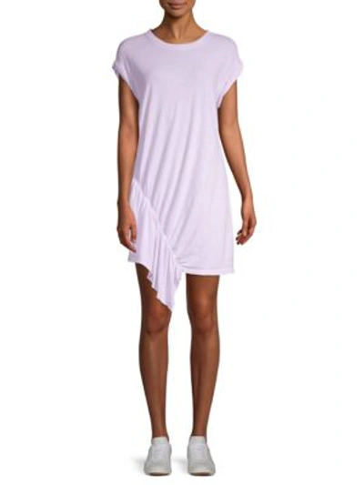 Current Elliott The Pacific Ave Ruffled Linen And Cotton-blend Jersey Mini Dress In Orchid