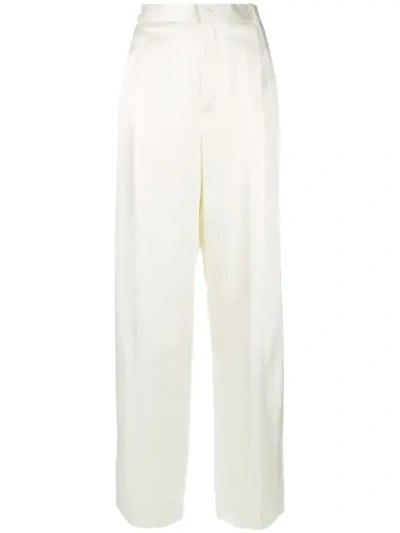 Givenchy High Waisted Wide Leg Trousers In Ivory