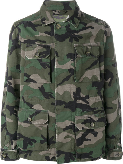 Valentino Id Camouflage Pea Coat Man Military Green Cotton 100% 48 ...